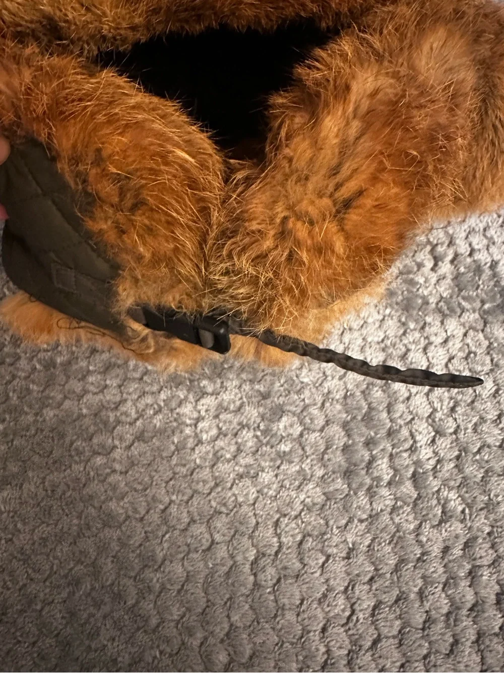 Surell Kids Quilted Rabbit Fur Trapper Hat One size - Army Heather